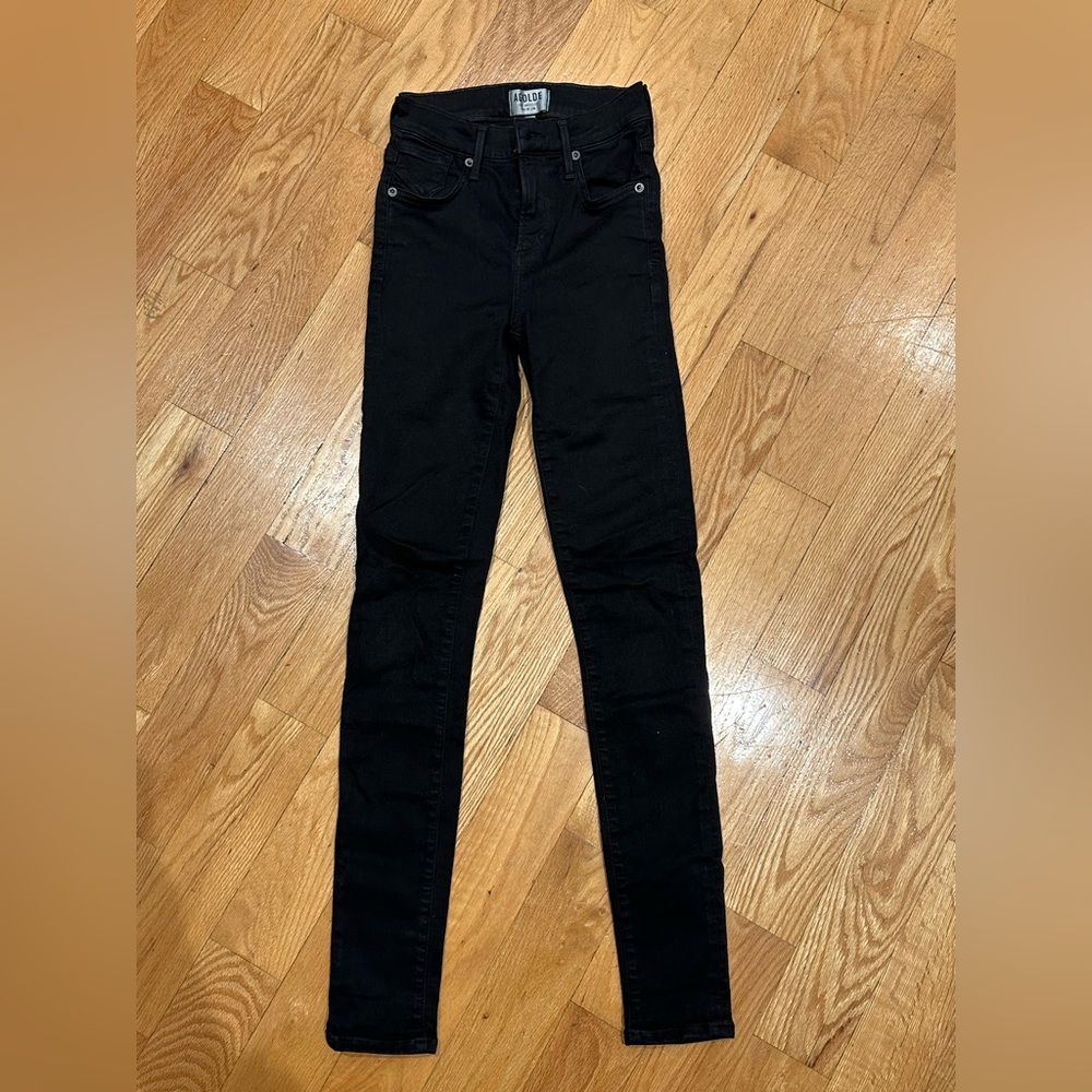 Agolde black skinny high rise size 23